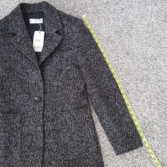 Elbow Patches Warm MANGO Blazer Wool Cotton Knit Pockets - Picture 10 of 13